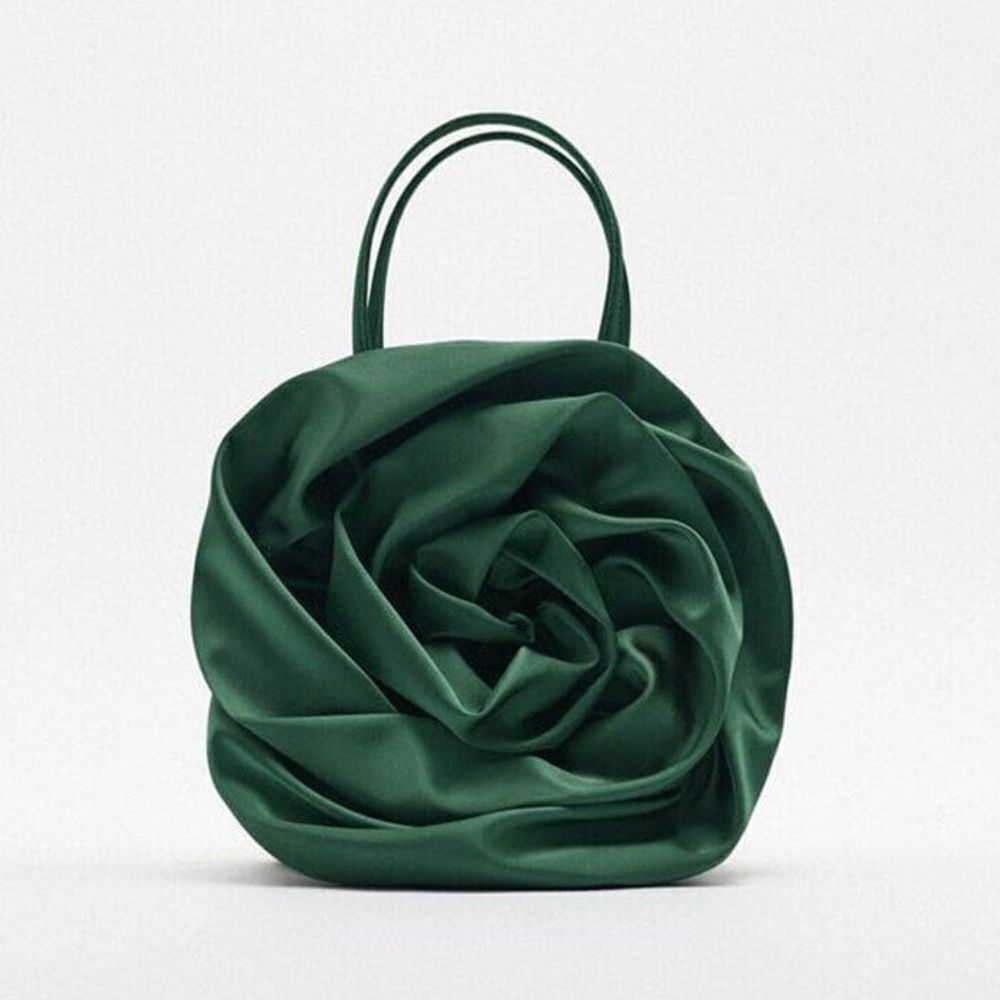 Zara satin effect flower bag